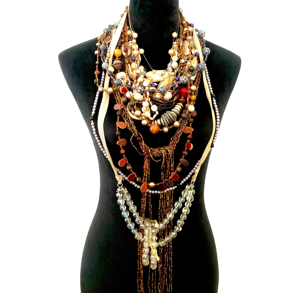 Necklaces Earth tones 15 items